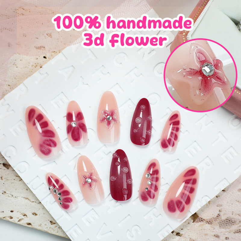 No.F410 3D Flower Fingernails Patch 24pcs/Set