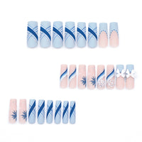 No.CM53 Christmas Snowflake Bow Fingernails Patch 24pcs/Set