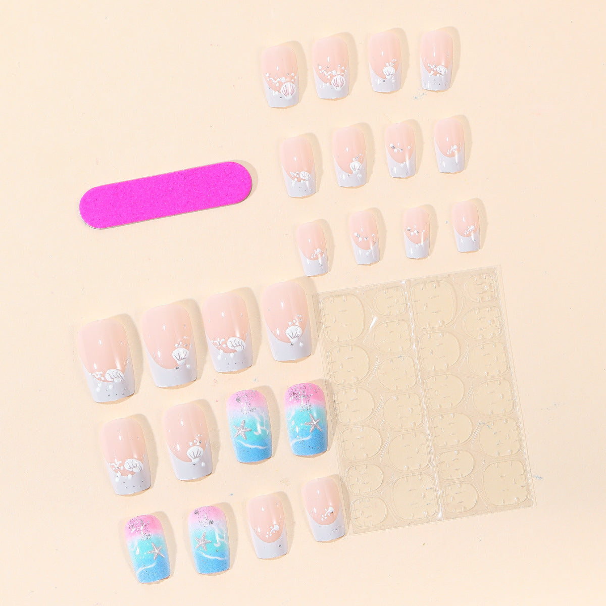 No.BH57 Beach Fingernails Patch 24pcs/Set