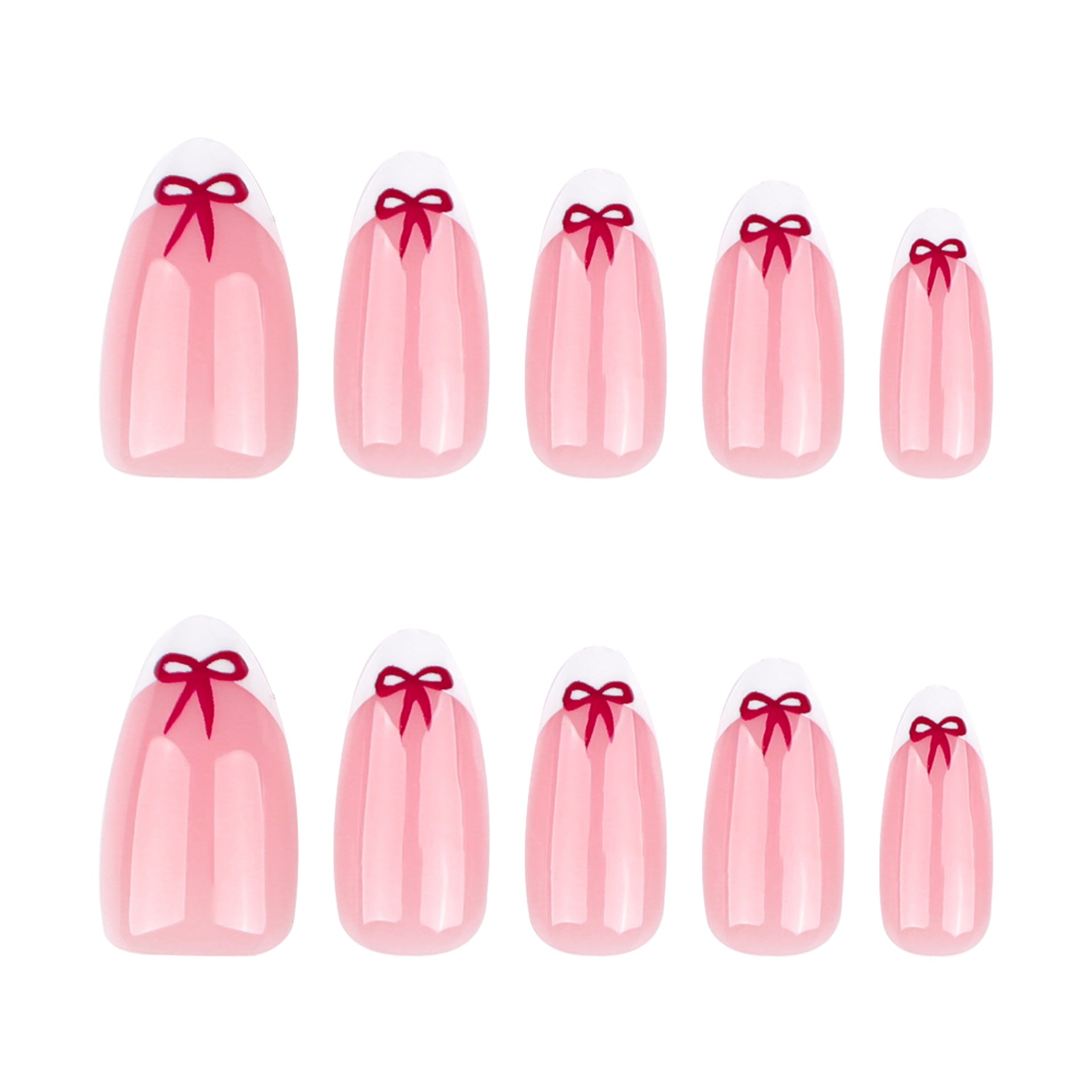 No.VN64 Valentine’s Bow Press-On Nails Set (24 Pcs)