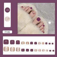 No.255 Fashion Purple Toenails Patch 24pcs/Set