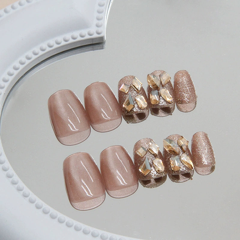 No.F326 Cat's eye Diamond Fingernails Patch 24pcs/Set