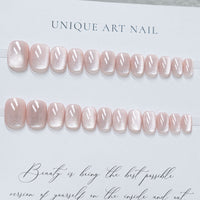 No.F58 Pink Cat's Eye Fingernails Patch 24pcs/Set