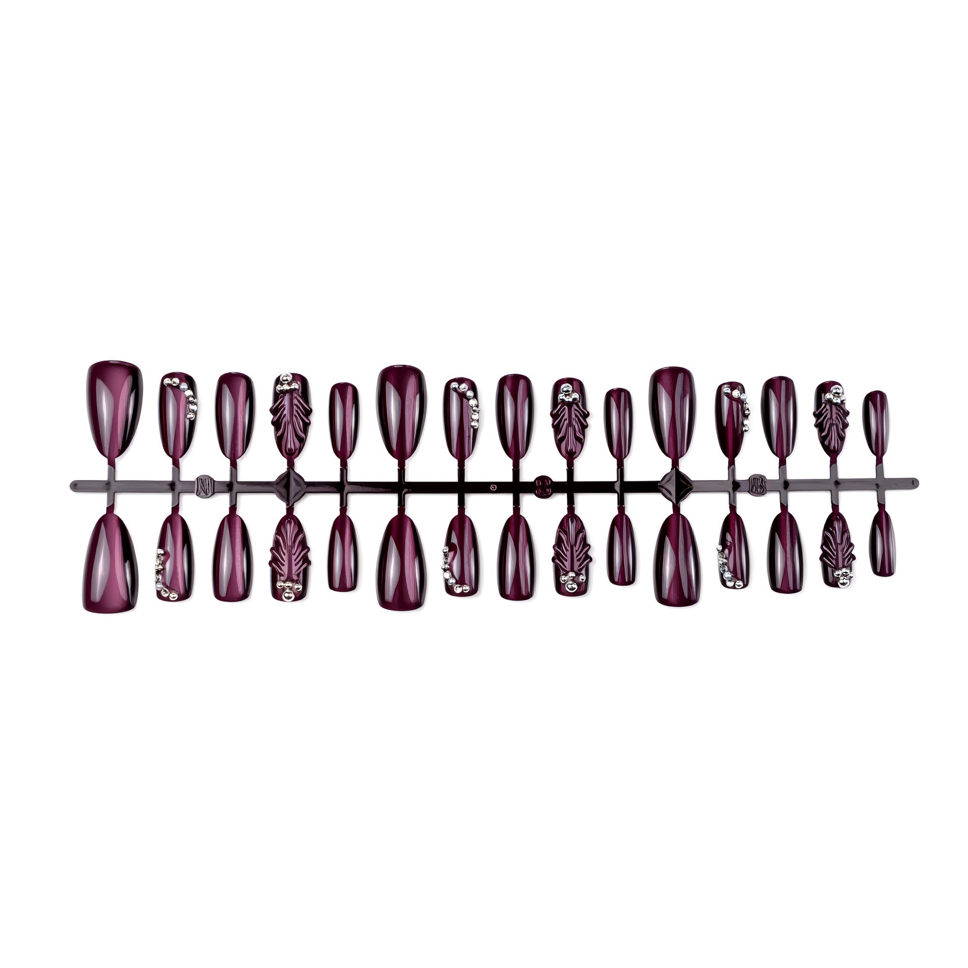 No.F814 Purple Cat's Eye Fingernails Patch 24pcs/Set