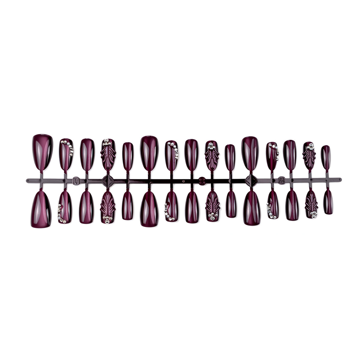 No.F814 Purple Cat's Eye Fingernails Patch 24pcs/Set