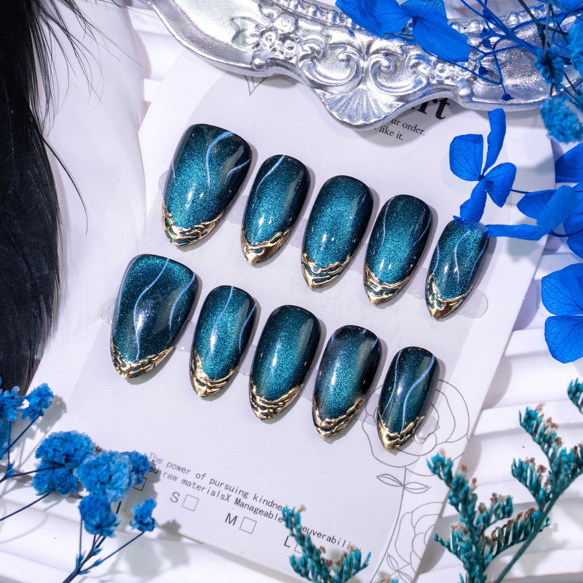 No.F632 Ocean Moon Cat's Eye Fingernails Patch 24pcs/Set
