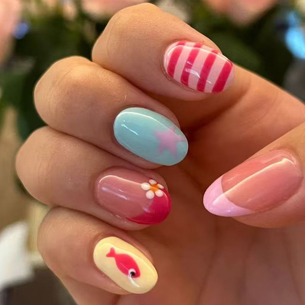 No.F772 Cute Star Fish Fingernails Patch 24pcs/Set