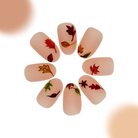 No.F208 Frosted Maple Leaf Fingernails Patch 24pcs/Set