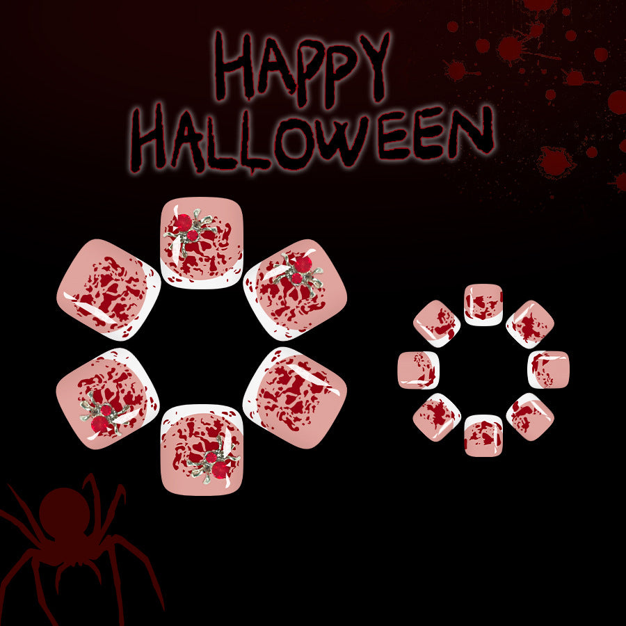 No.AW159 Halloween Red Blood Toenails Patch 24pcs/Set