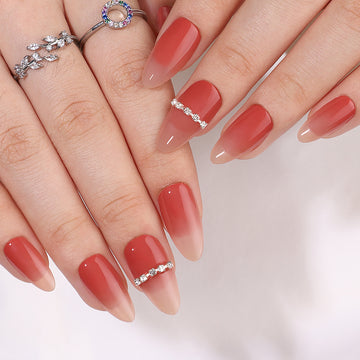 No.F123 Sweet Nude Fingernails Patch 30pcs/Set