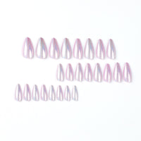 No.F159 Purple Glitter Fingernails Patch 24pcs/Set