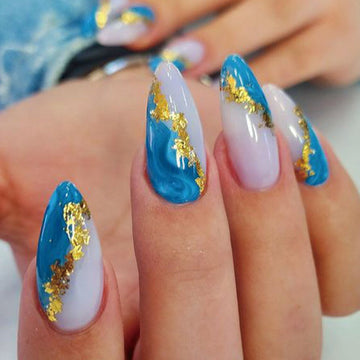 No.F511 Blue Fingernails Patch 24pcs/Set