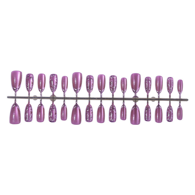 No.F598 Purple Cat's Eye Fingernails Patch 24pcs/Set