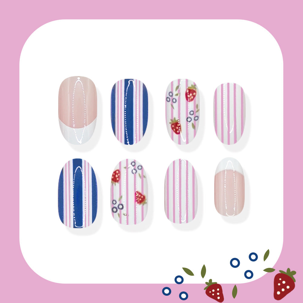 No.F769 Stripes Fingernails Patch 24pcs/Set