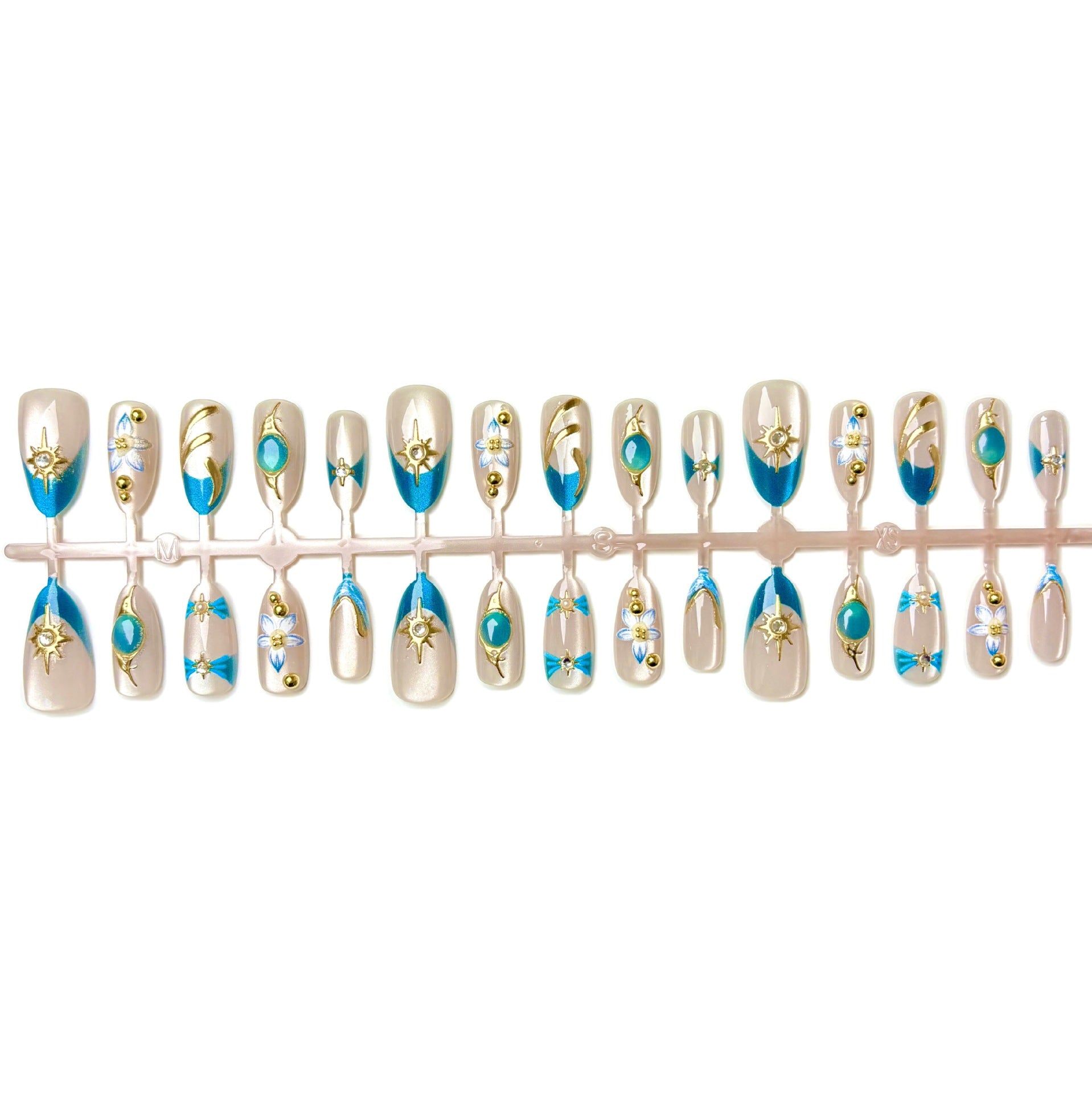 No.F804 Fashion Blue Fingernails Patch 24pcs/Set