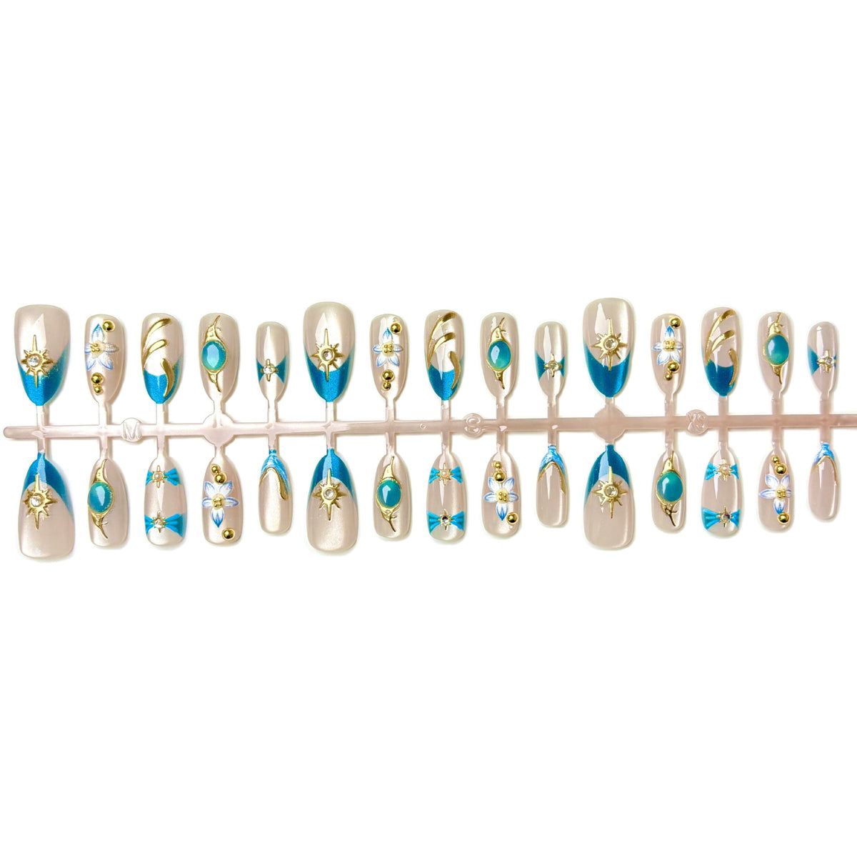 No.F804 Fashion Blue Fingernails Patch 24pcs/Set