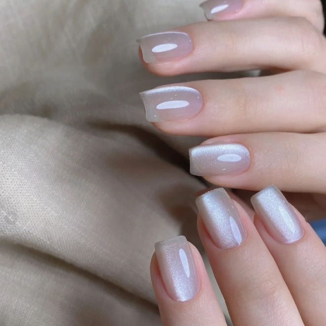No.F667 White Cat's Eye Fingernails Patch 24pcs/Set