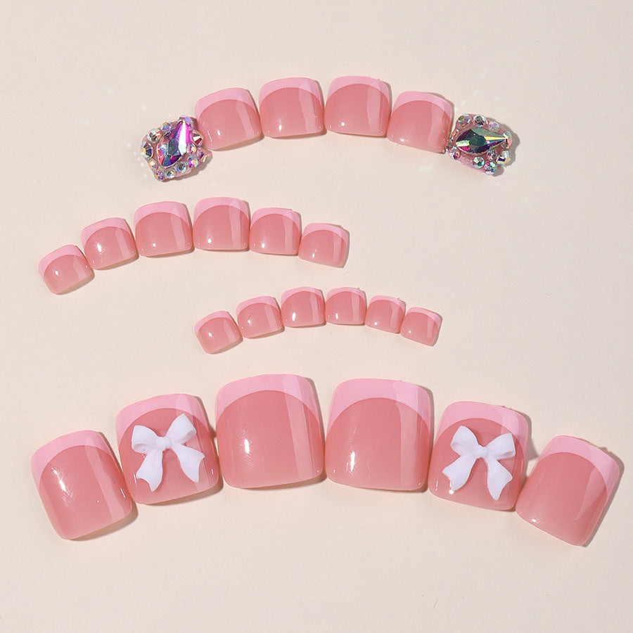 No.391 Cute Bow Toenails Patch 24pcs/Set