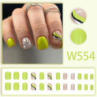 No.F79 Light Green Fingernails Patch 24pcs/Set