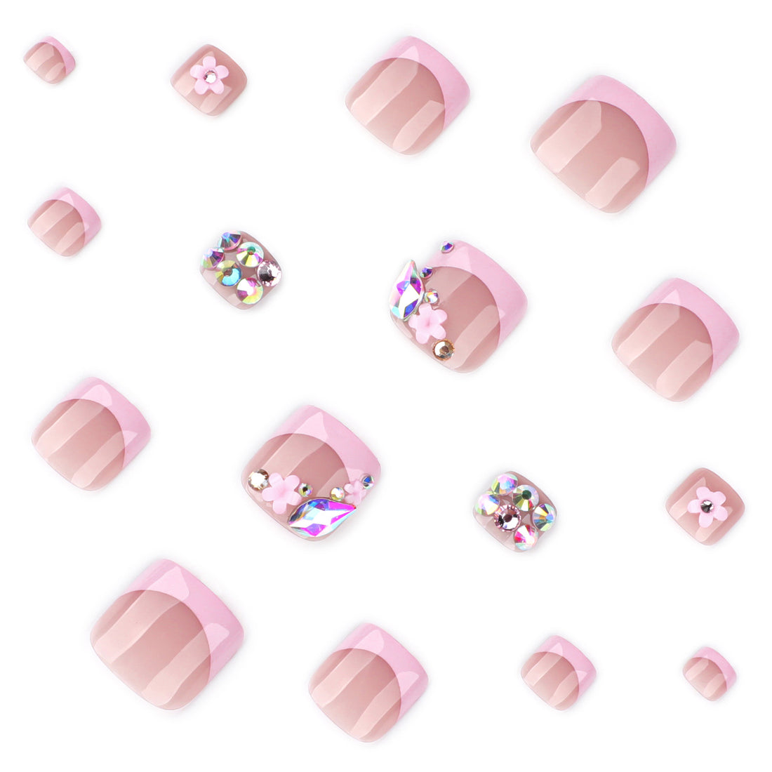 No.681 Light Pink Toenails Patch 24pcs/Set