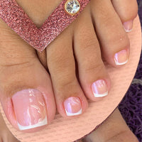 No.142 Light Pink French Wear Toenails 24pcs/Set