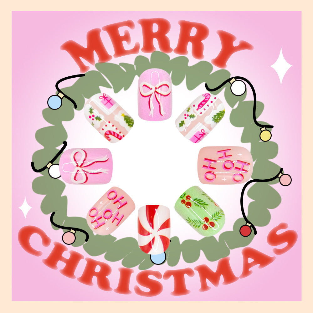 No.F770 Christmas Tree Fingernails Patch 24pcs/Set