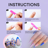 No.VN30 Blue Love Fingernails Patch 24pcs/Set