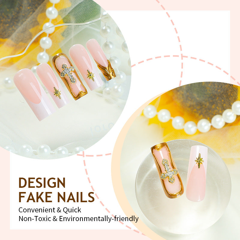 No.F414 Gold Fingernails Patch 24pcs/Set