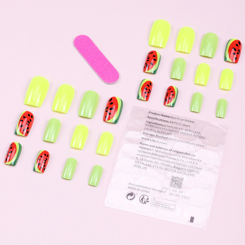 No.F51 Watermelon Fingernails Patch 24pcs/Set