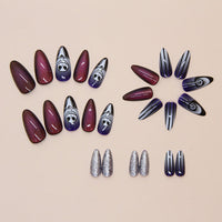 No.PSN172 Halloween Purple Cat's Eye Hand & Toe Pair Set-48pcs