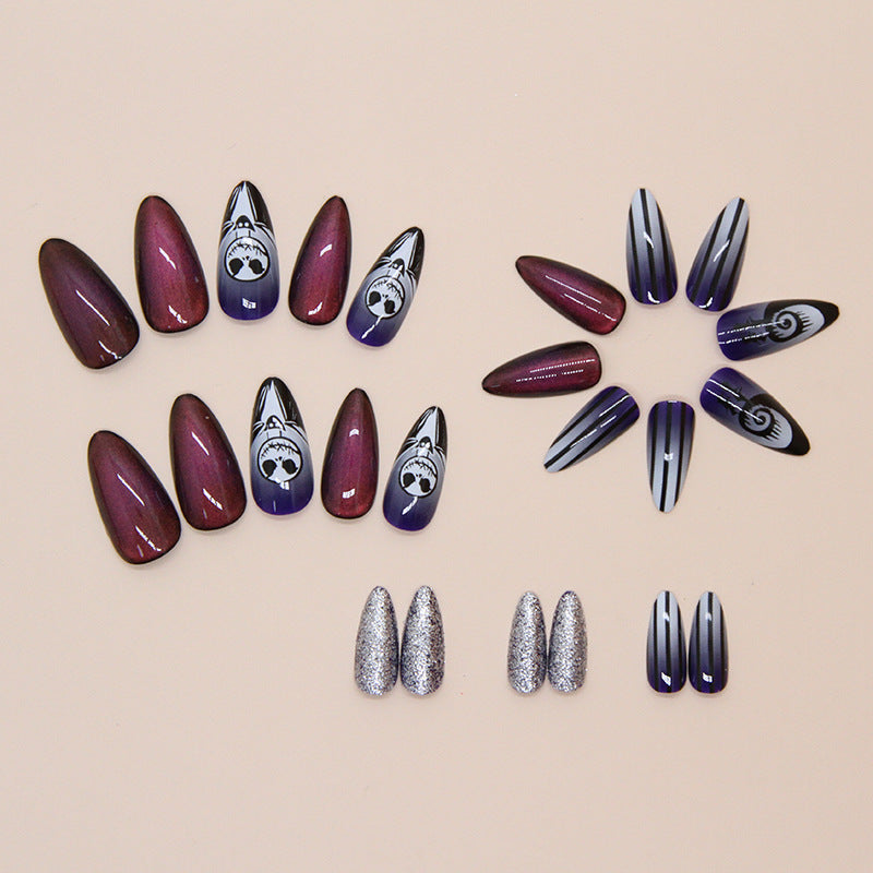 No.AW157 Halloween Cat's Eye Fingernails Patch 24pcs/Set