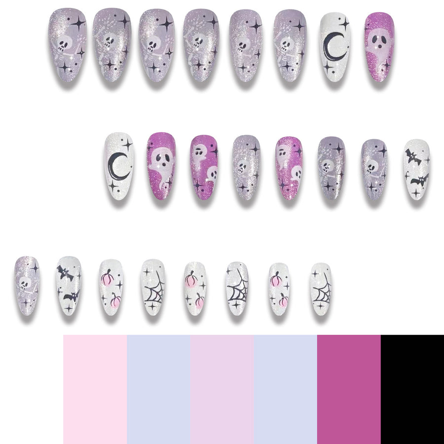 No.AW110 Halloween Aurora Cat's Eye Fingernails Patch 24pcs/Set