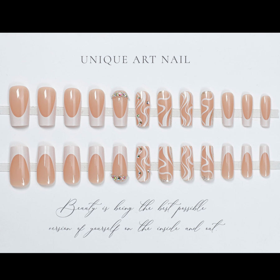 No.F229 Colored Diamonds Fingernails Patch 24pcs/Set