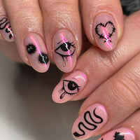 No.F440 Love Rose Fingernails Patch 24pcs/Set