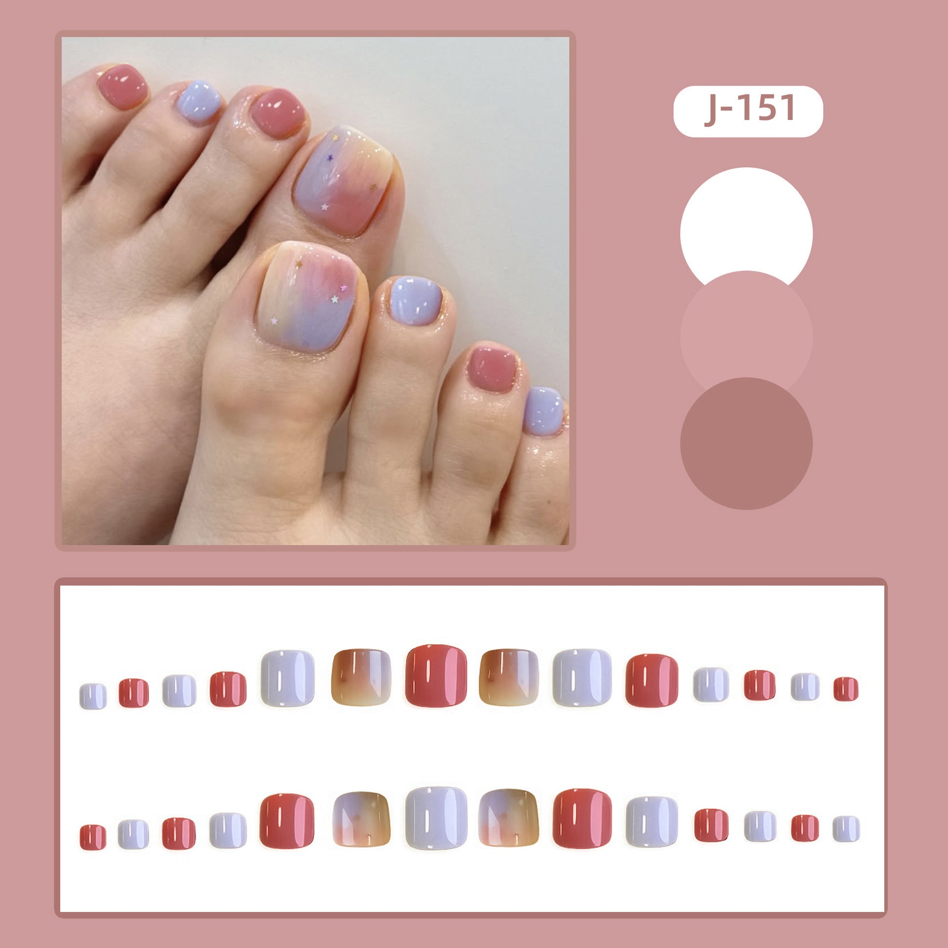 No.825 Cute Toenails Patch 24pcs/Set
