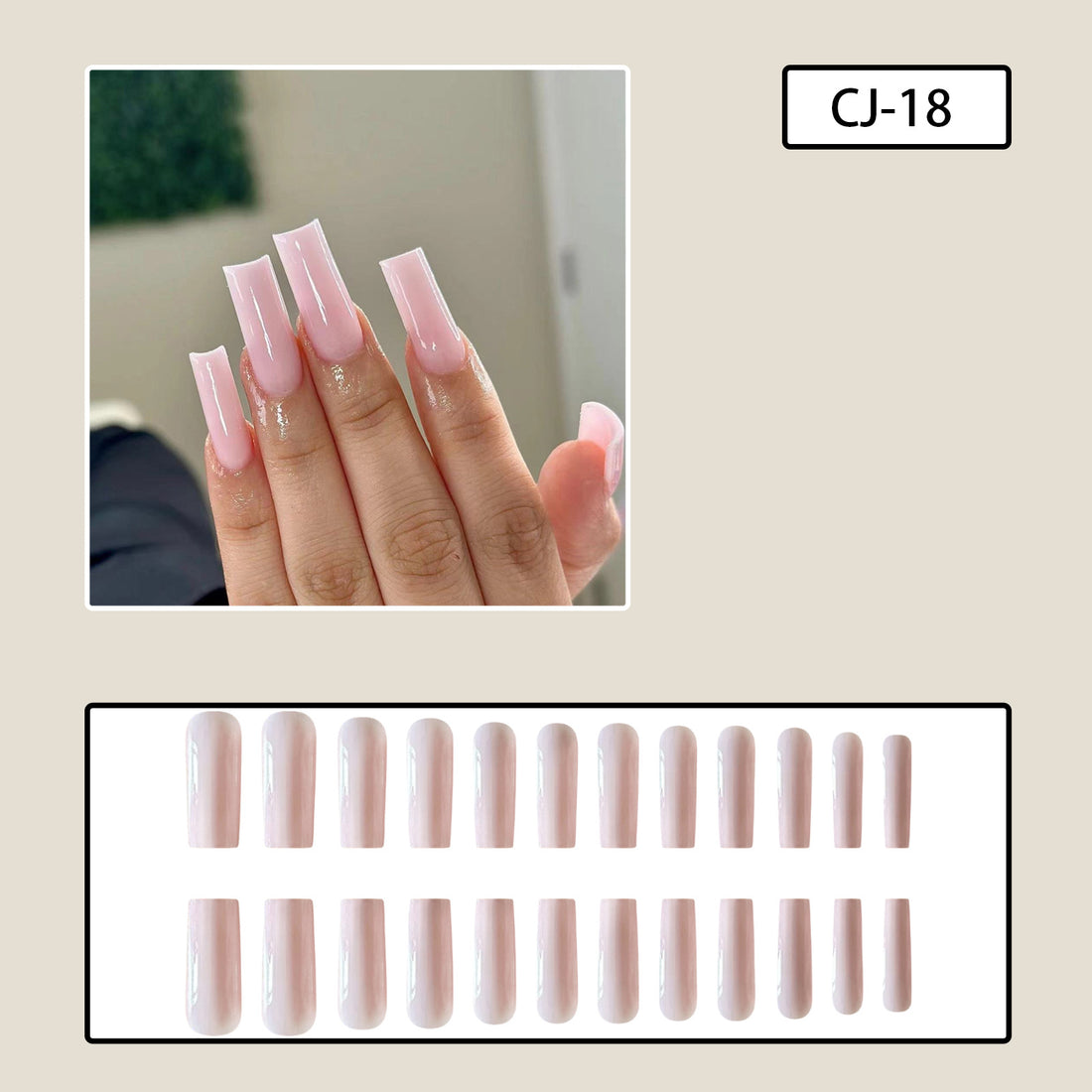 No.F143 Cute Pink Fingernails Patch 24pcs/Set