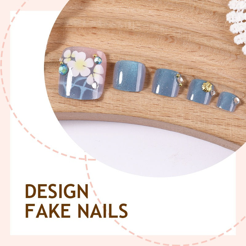 No.722 Blue Cat's Eye Toenails Patch 24pcs/Set