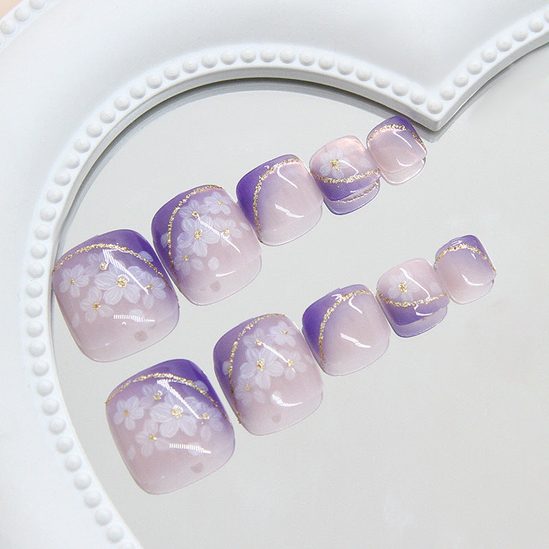 No.522 Light Purple Toenails Patch 24pcs/Set