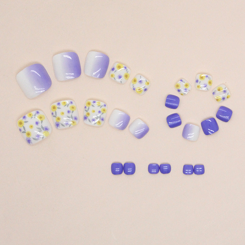 No.242 Cool Blue Purple Toenails Patch 24pcs/Set