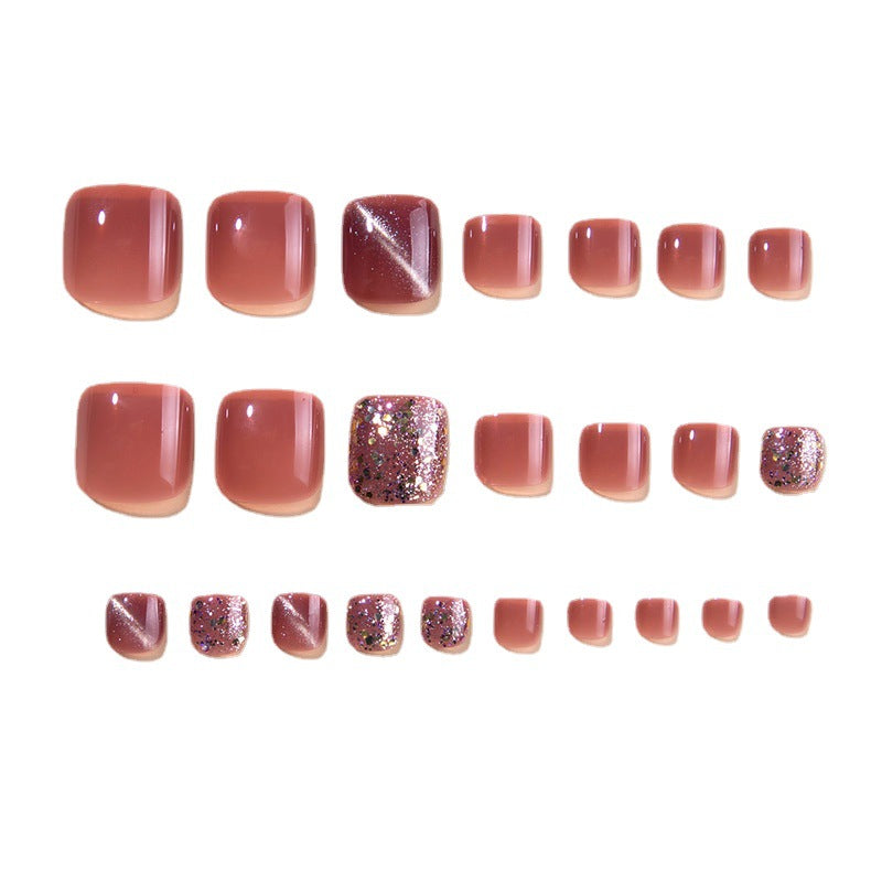 No.120 Sweet Glittery Sparkling Toenails 24pcs/Set