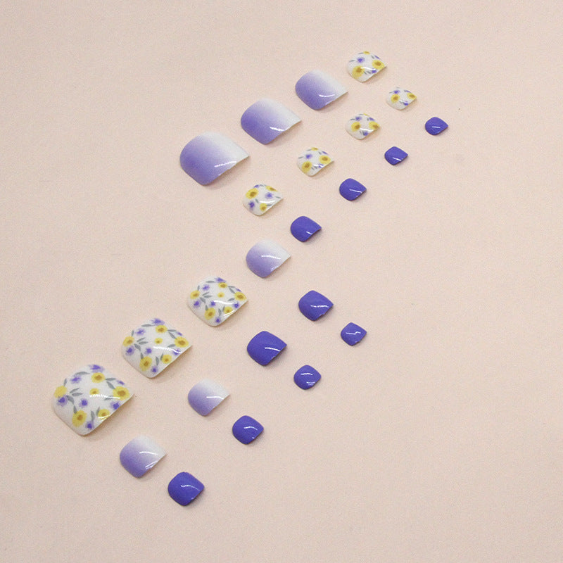 No.242 Cool Blue Purple Toenails Patch 24pcs/Set