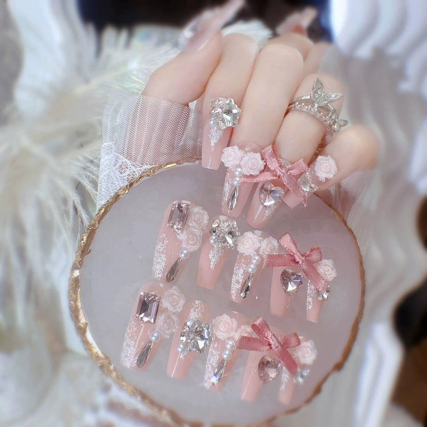 No.F301 Bow Fingernails Patch 24pcs/Set