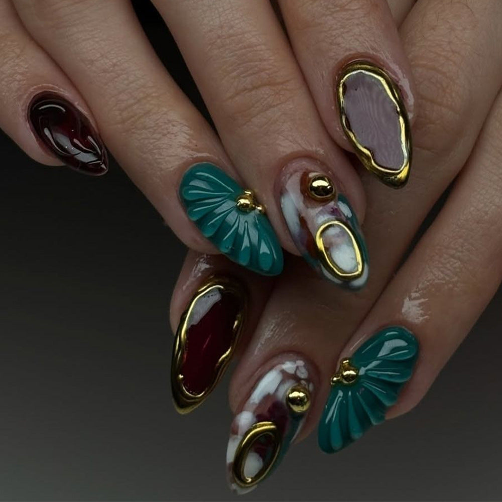 No.F537 Retro Fingernails Patch 24pcs/Set