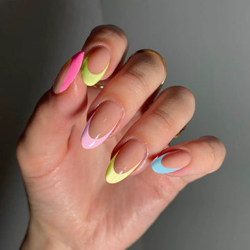 No.F274 Rainbow Multicolor Fingernails Patch 24pcs/Set