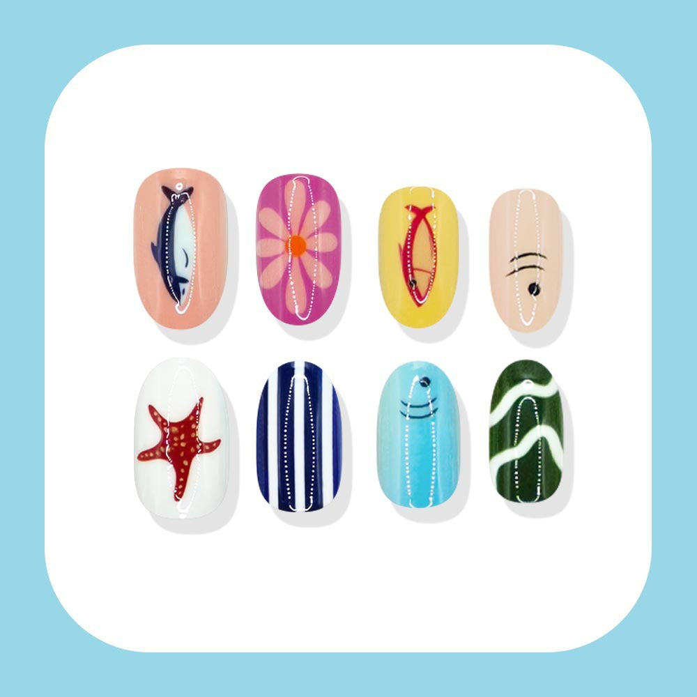 No.BH68 Flower Starfish Fingernails Patch 24pcs/Set