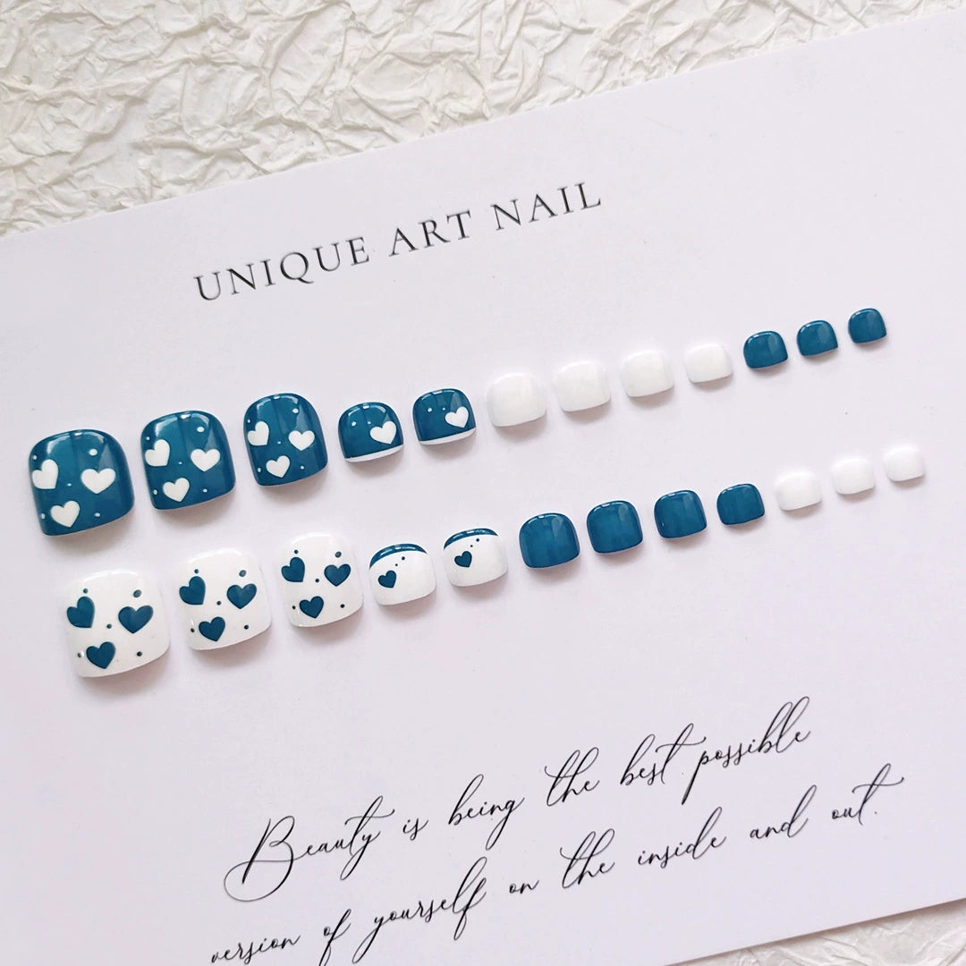 No.473 Cute Blue Toenails Patch 24pcs/Set