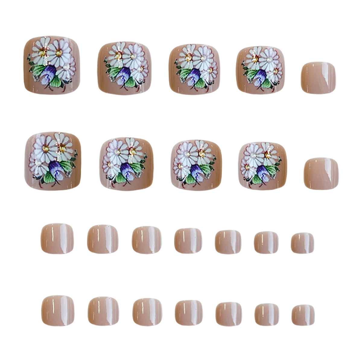 No.564 Flowers Toenails Patch 24pcs/Set