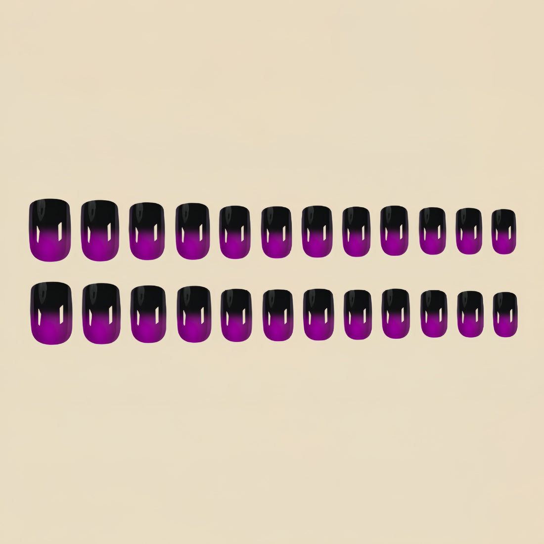 No.F65 Purple Gradient Fingernails Patch 24pcs/Set