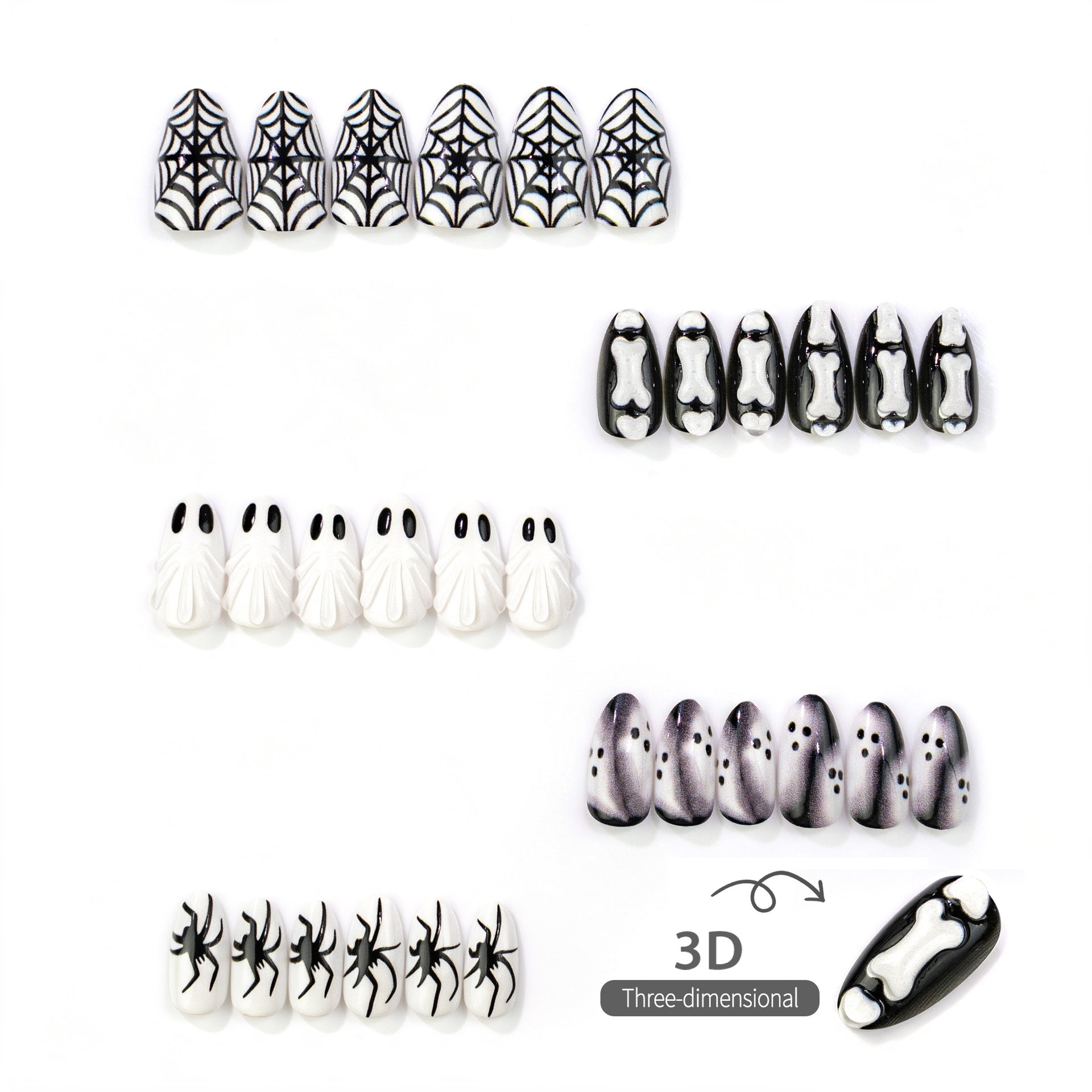 No.AW193 Halloween Ghost Fingernails Patch 24pcs/Set