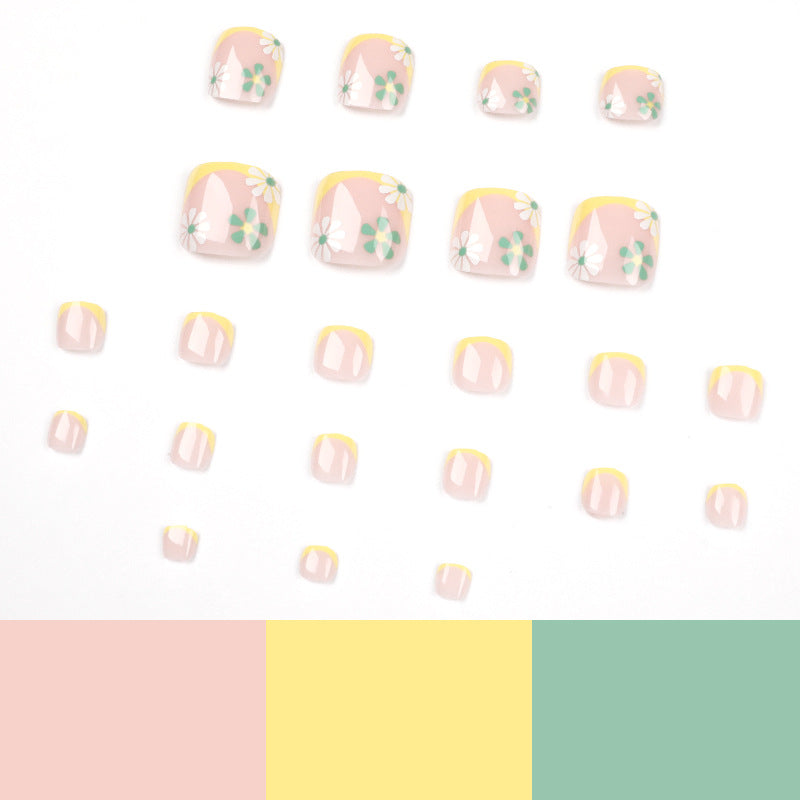 No.661 Green Flower Toenails Patch 24pcs/Set